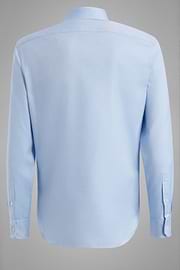 Camisa azul en algodón dobby slim fit, , thumb, 4