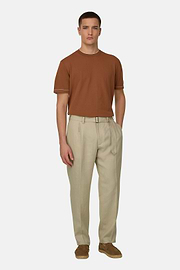 Strick-T-Shirt Aus Baumwollkrepp, Rosso, thumb, 2