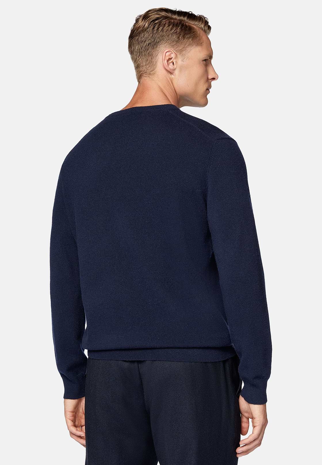 Maglia Girocollo Navy In Cashmere, Navy, hi-res