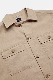 Sand Linen Camp Overshirt, Sand, hi-res