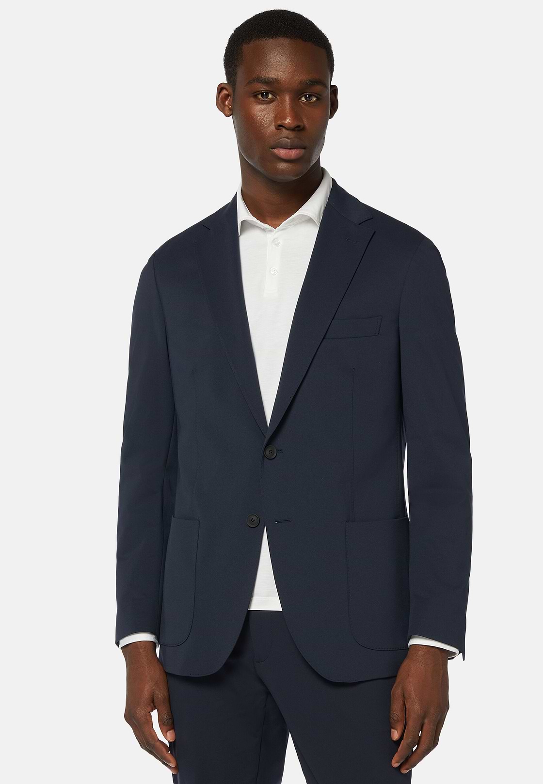 Navy Nylon Stretch B Tech Blazer, Navy blue, hi-res