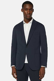 Navy Nylon Stretch B Tech Blazer, Navy blue, hi-res