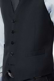 Navy Wool Twill Waistcoat, Navy blue, thumb, 4