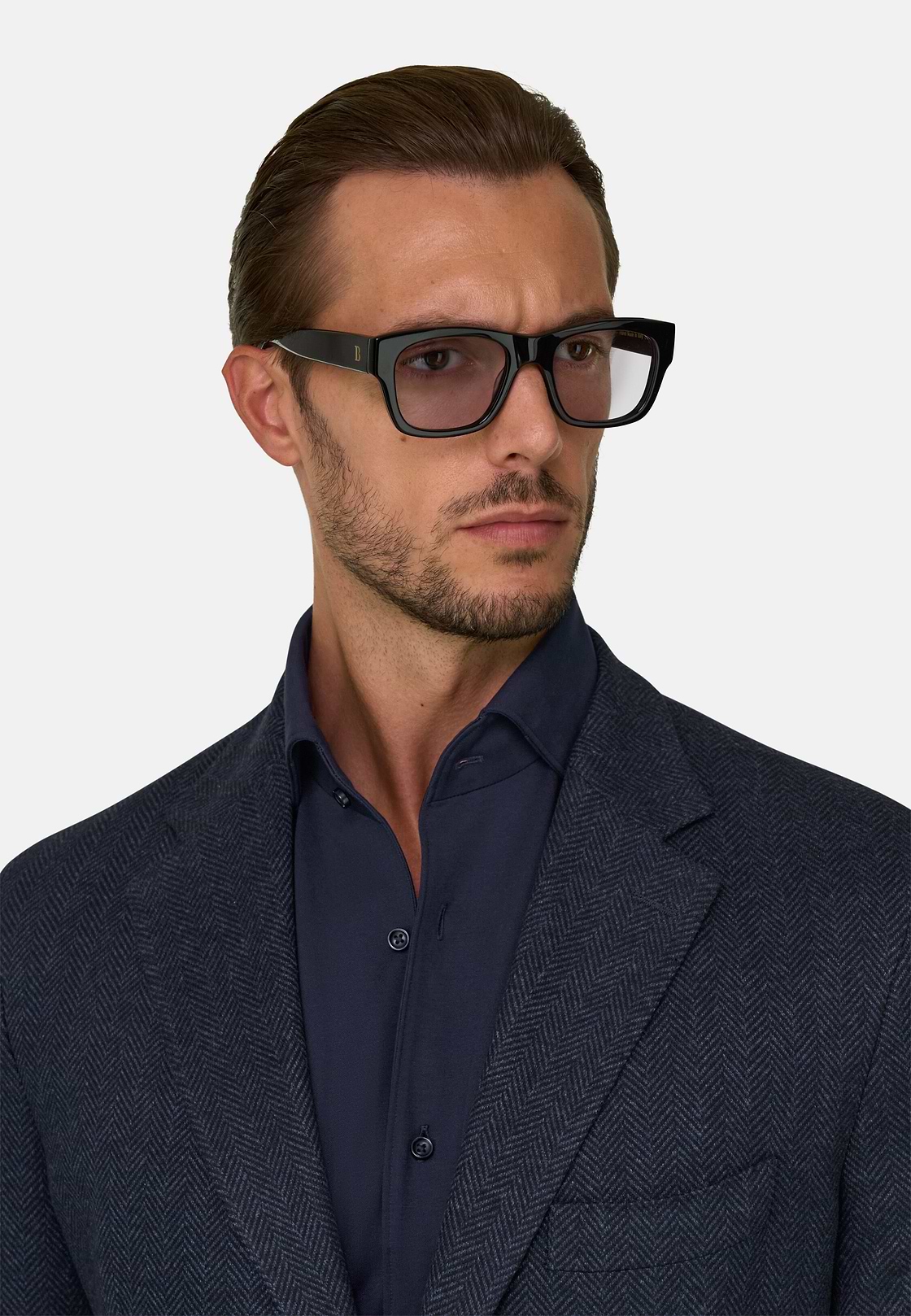 Blazer Herringbone Cotton Blend, Navy blue, hi-res, 3