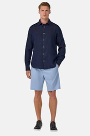 Stretch Cotton Bermuda Shorts, Light Blue, hi-res