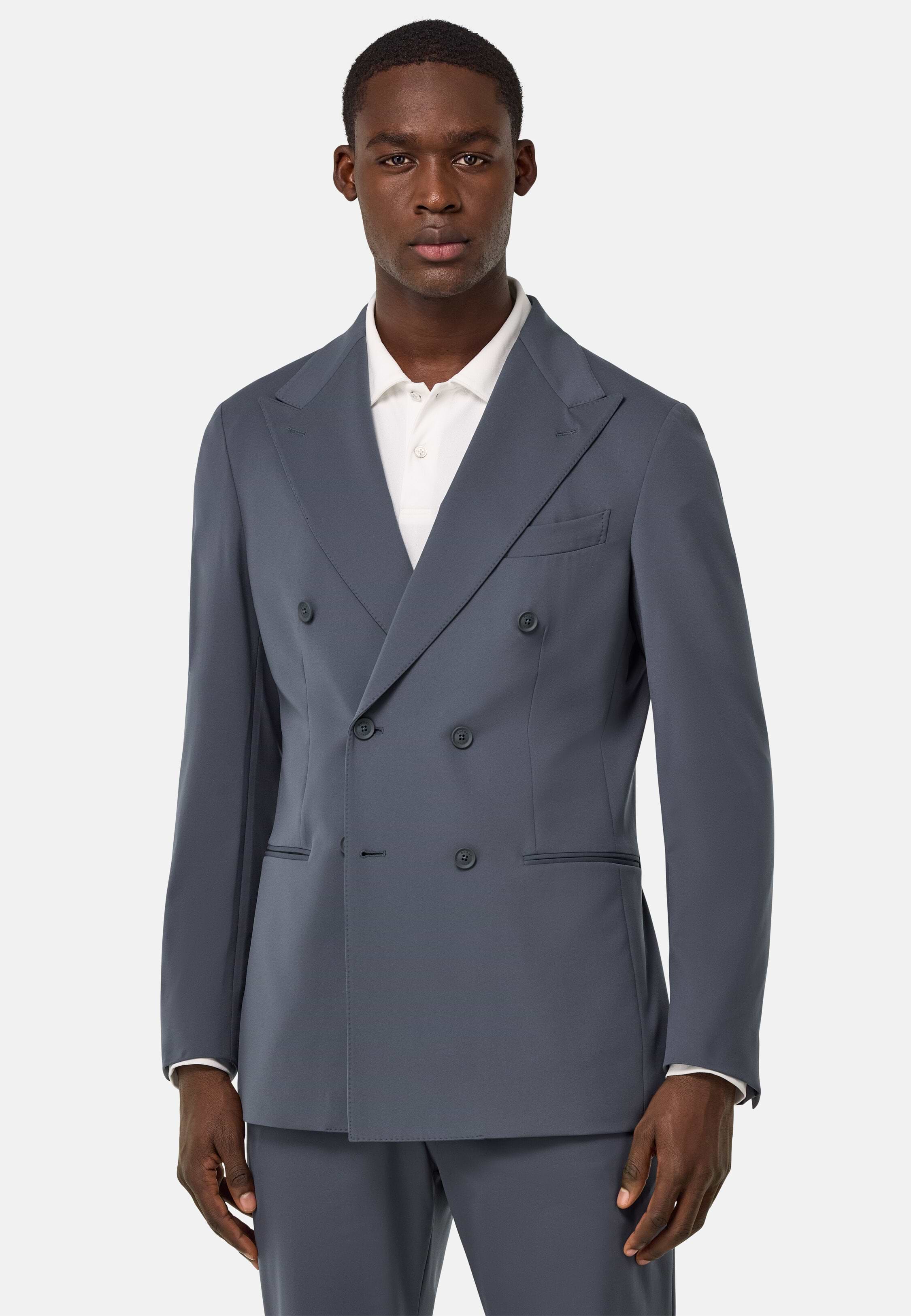 Men's B Tech Double-Breasted Jacket in Stretch Nylon | Boggi