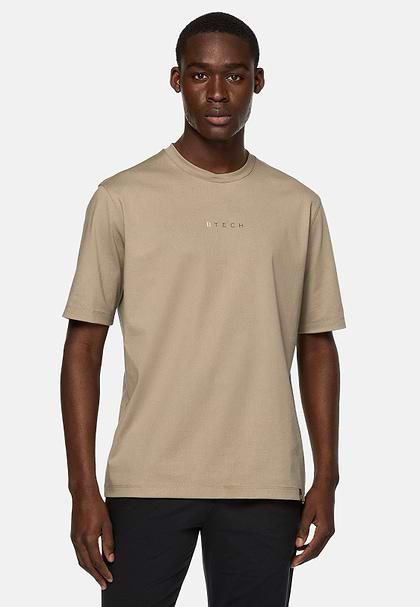 T-Shirt In Jersey Performante, Beige, hi-res