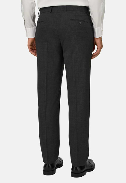 Trousers in Pure Wool Travel, Grey, hi-res