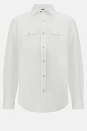 Regular Fit Cotton Shirt, White, hi-res