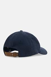 Peaked Cap in Wool Blend Herringbone, Navy blue, thumb, 3