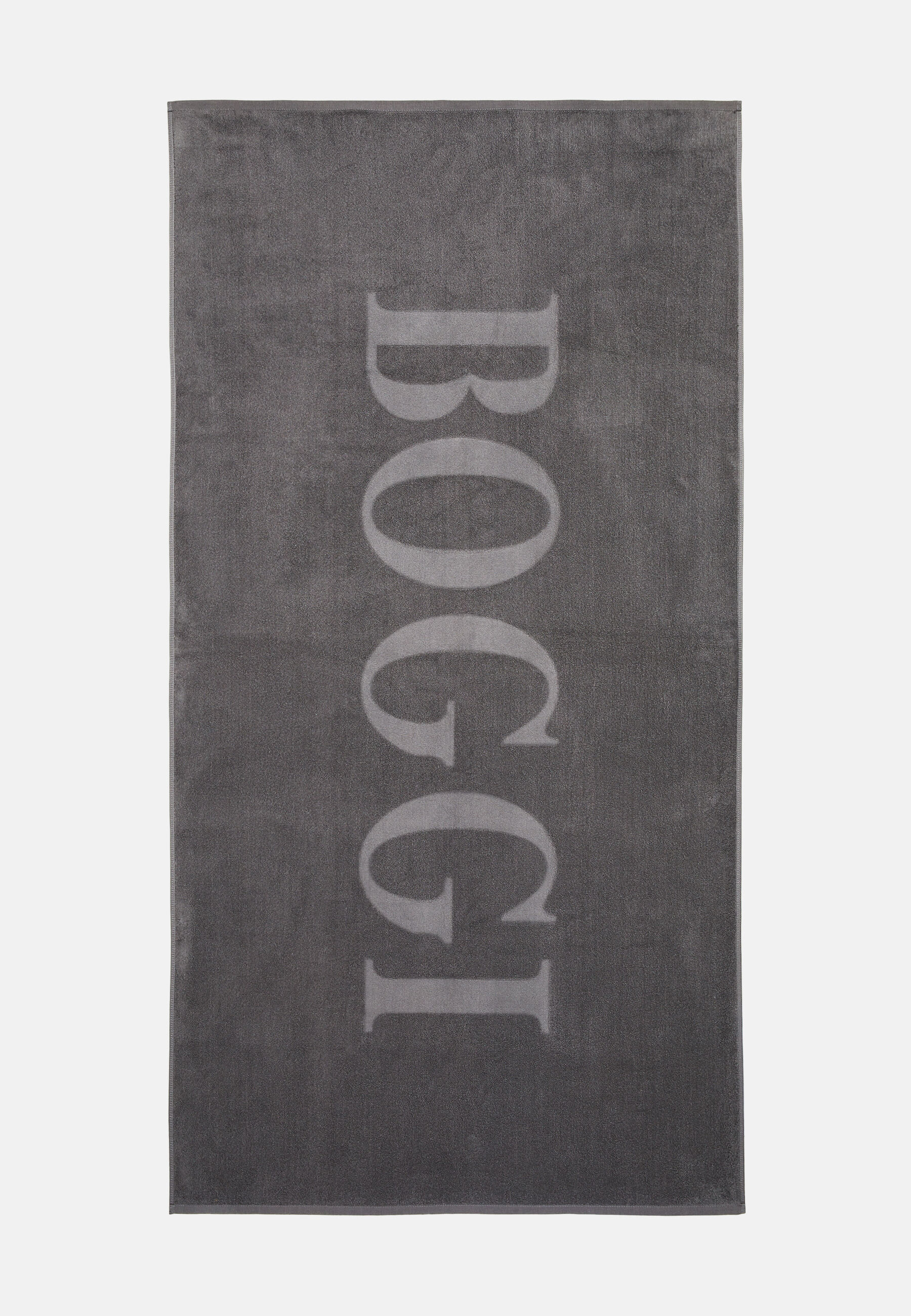 Cotton Beach Towel With Large Logo, Charcoal, hi-res