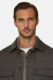 Shacket in Flannel, Taupe, thumb, 3