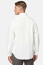 Camisa De Terciopelo De Algodón Regular Fit, Crema, hi-res