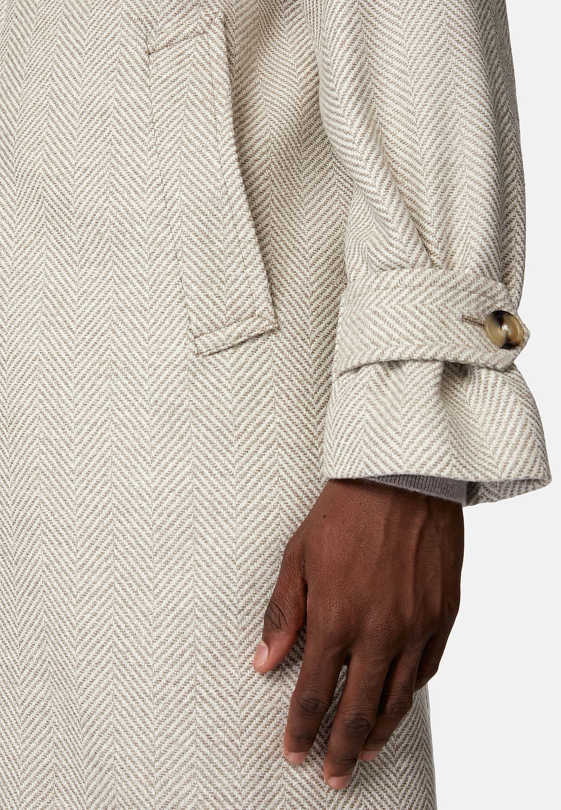Single-breasted Wool Coat, Sand, hi-res