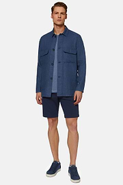 Veste Chemise En Lin, Bleu, hi-res