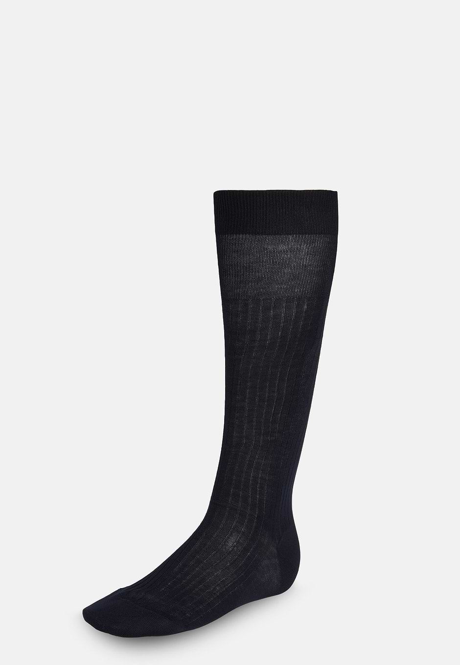 Ribbed Cotton Socks, Blue, hi-res