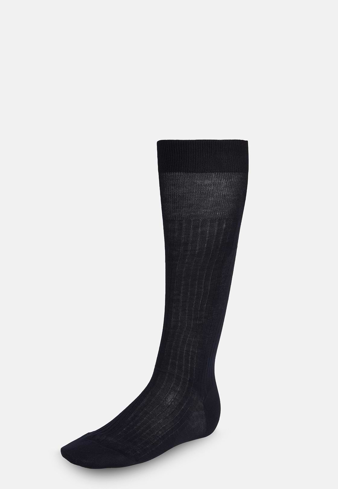 Ribbed Cotton Socks, Blue, hi-res