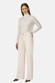 Wide Leg 5-Pocket Trousers, Cream, thumb, 2