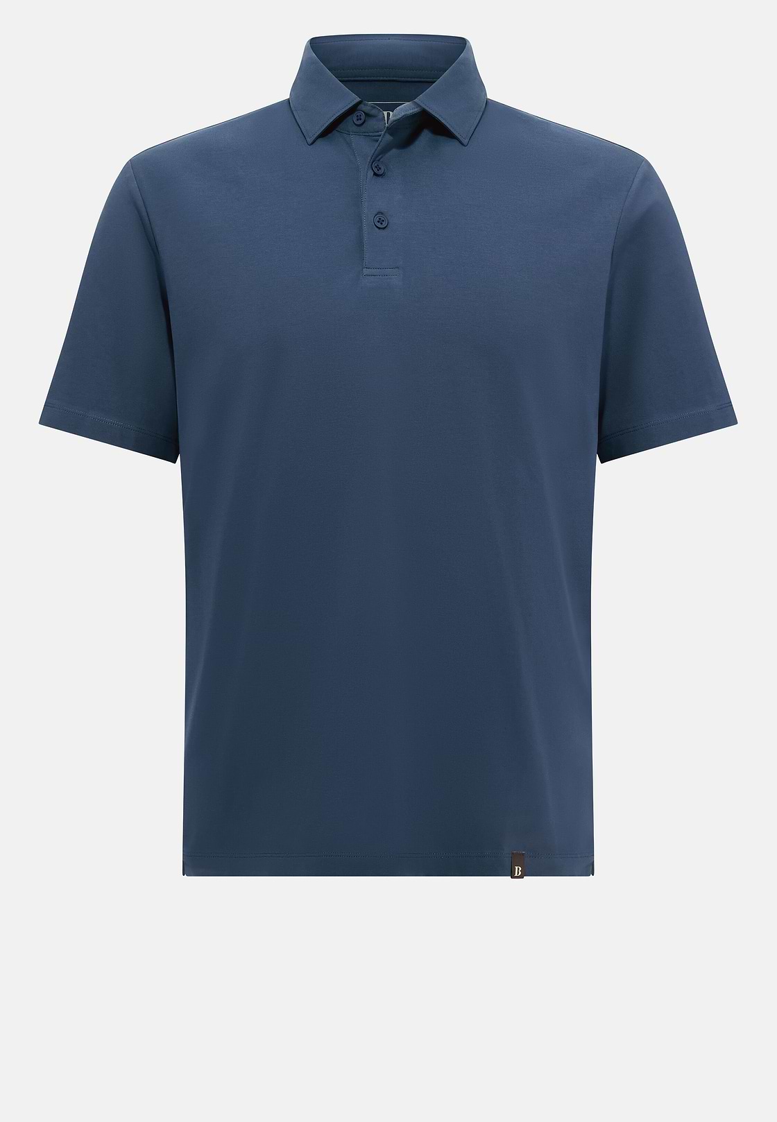 Polo Shirt In Stretch Supima Cotton, Blue, hi-res