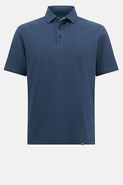 Polo Shirt In Stretch Supima Cotton, Blue, hi-res