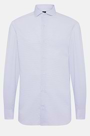 Chemise Bleu Clair En Coton Dobby Slim Fit, Bleu clair, hi-res