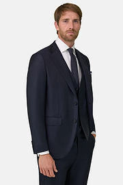 Navy Blue Super 130 Wool Jacket, , thumb, 1