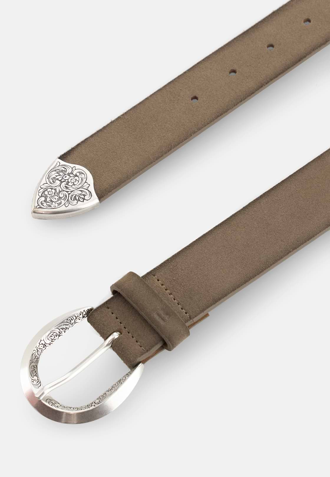 Suede Leather Belt, Taupe, hi-res, 2
