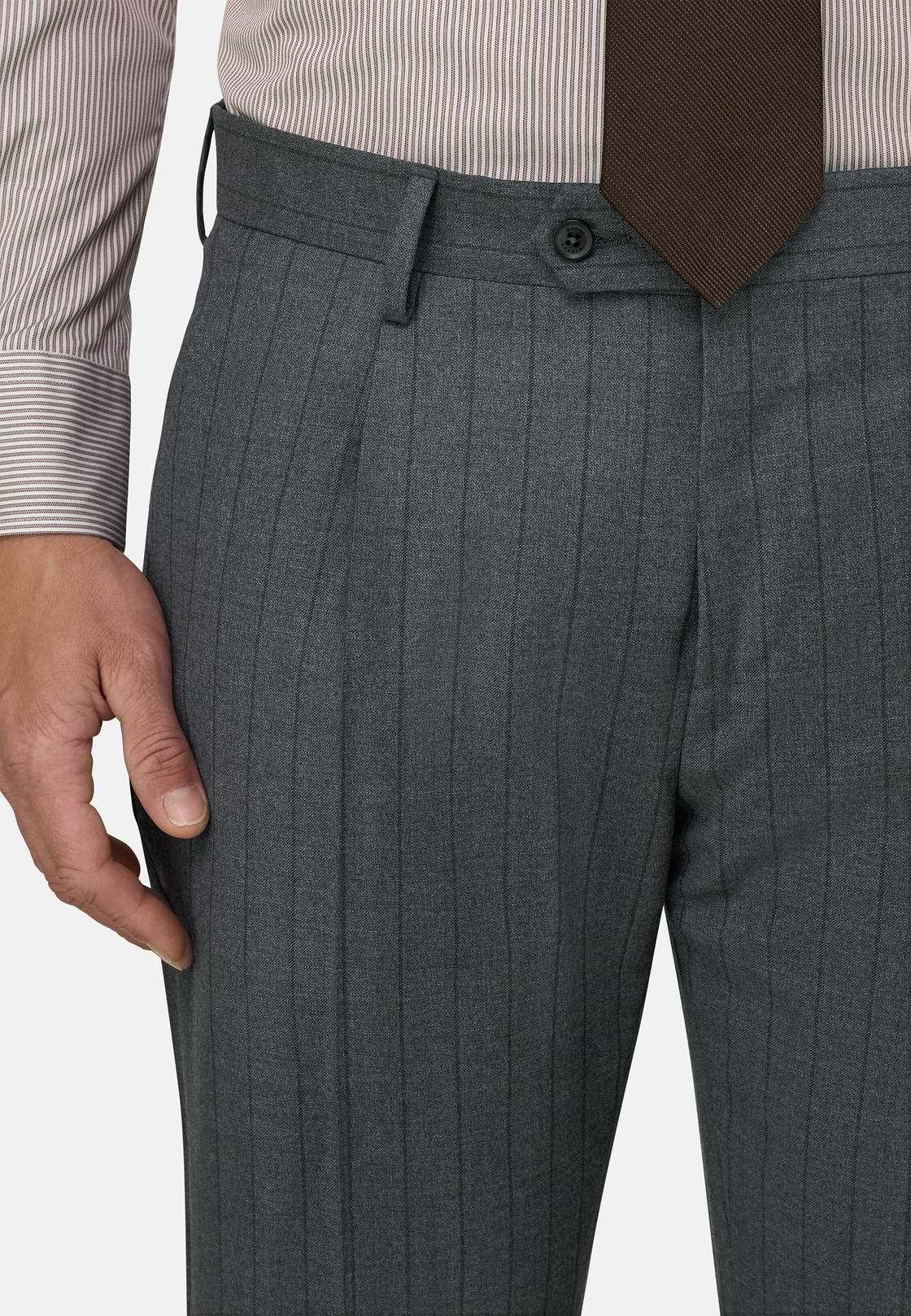Pinstripe Wool Suit, Grey, hi-res, 4