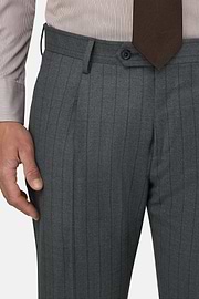 Pinstripe Wool Suit, Grey, thumb, 4