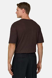 T-shirt En Jersey De Lin Extensible, Marron foncé, thumb, 3