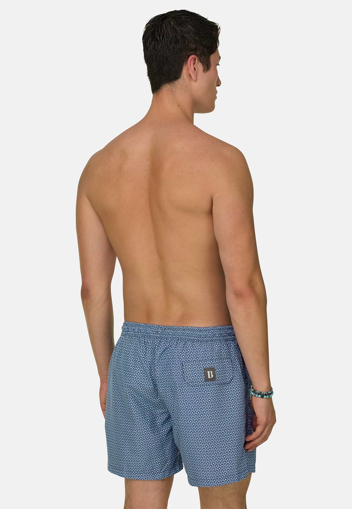 Badehose Mit Geometrischem Print, Hellgrün, hi-res, 3