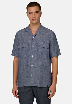 Camicia In Denim Di Lino Cotone