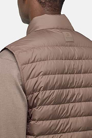 Gilet In Technical Fabric With Goose Down, Taupe, hi-res