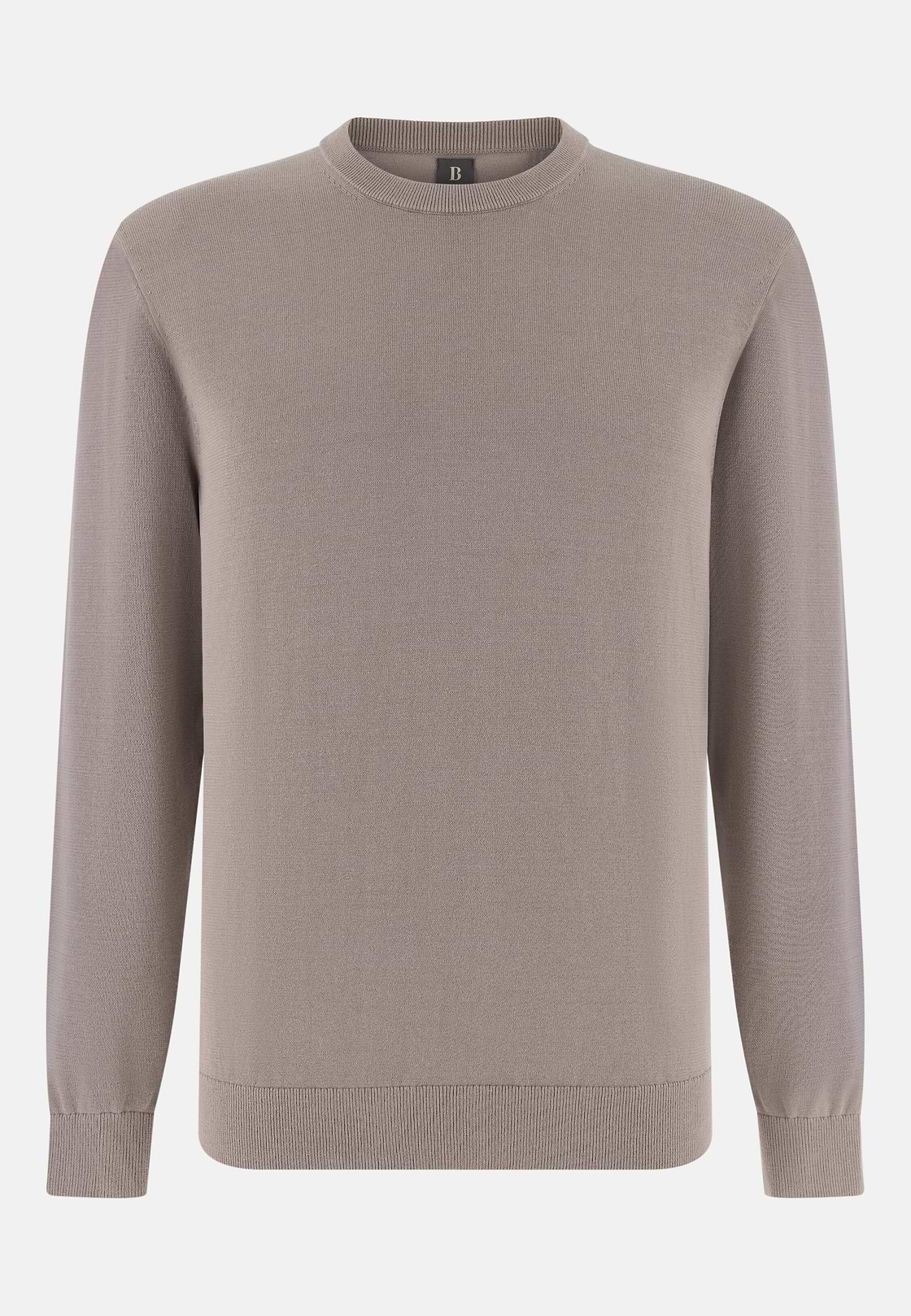 Cotton Crew Neck, Taupe, hi-res, 5