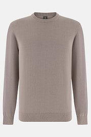 Cotton Crew Neck, Taupe, thumb, 5