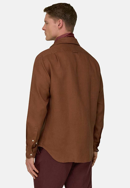 Regular Fit Linen Shirt, Red, hi-res