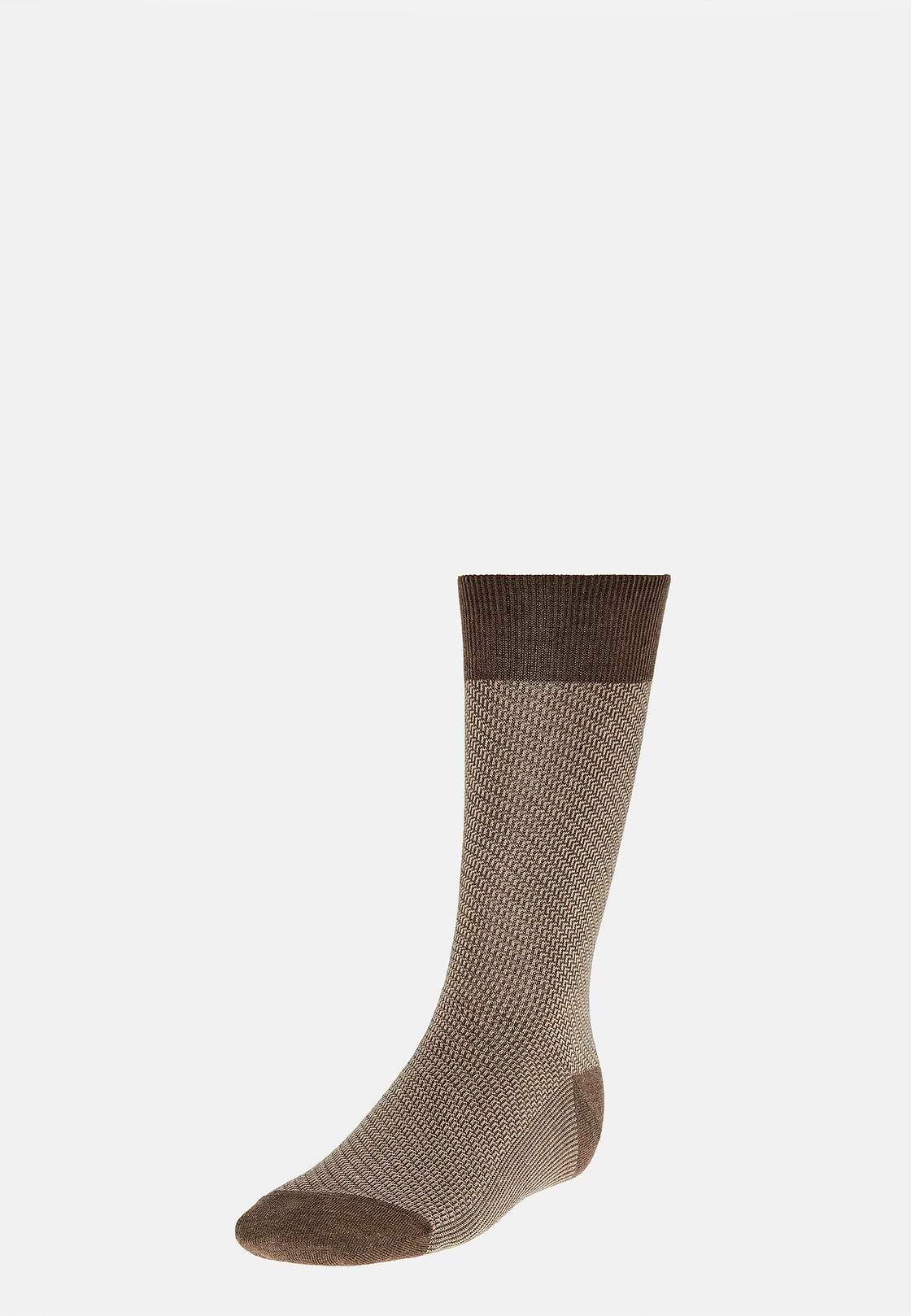 Chaussettes Micro Motif En Coton Biologique, Marron, hi-res