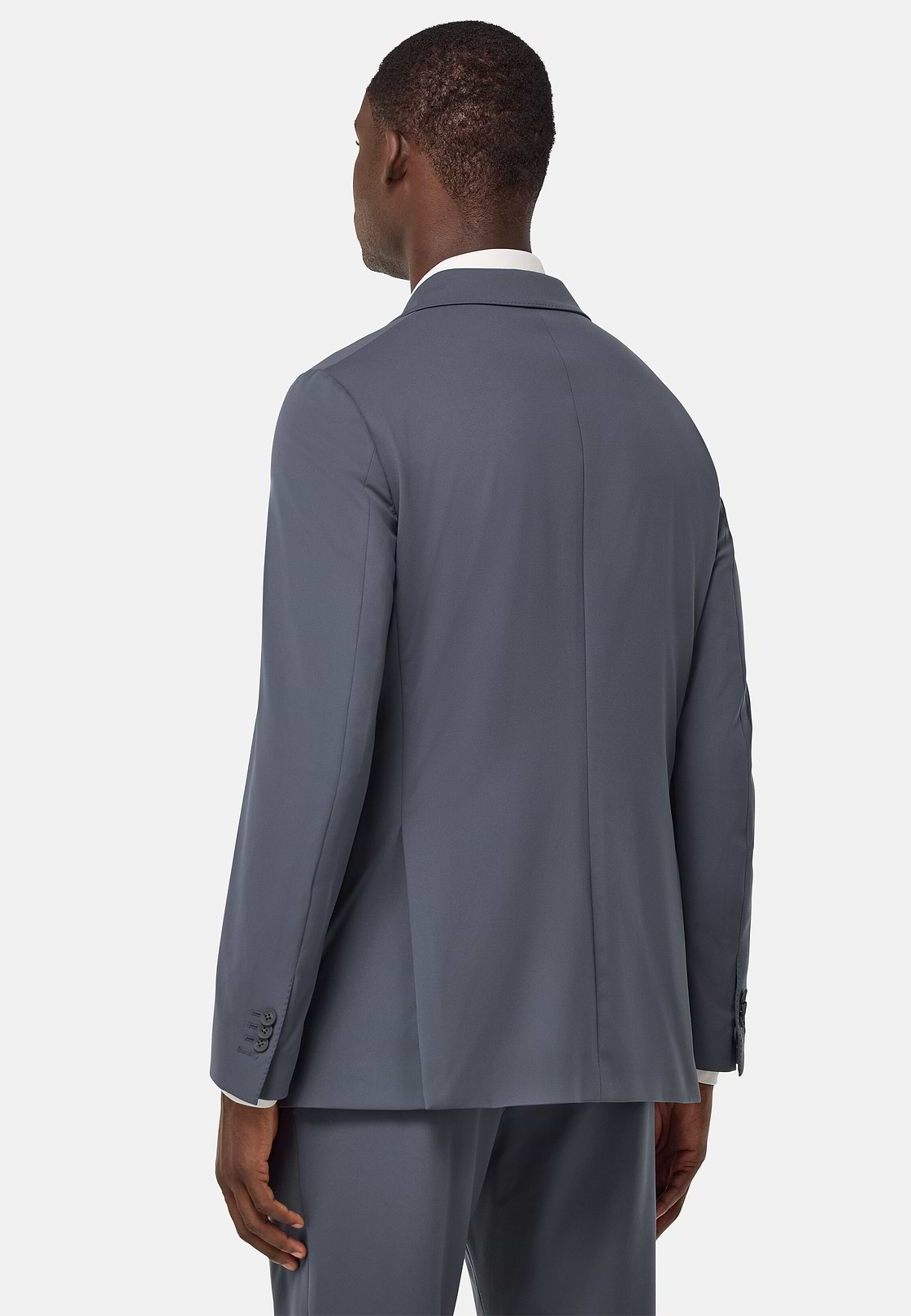 Giacca Doppio Petto In Nylon Stretch B Tech, Carbone, hi-res