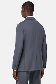 Giacca Doppio Petto In Nylon Stretch B Tech, Carbone, hi-res