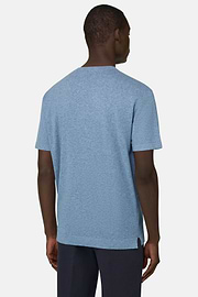 T-Shirt aus Baumwoll-Leinen-Strick, Hellblau, thumb, 3