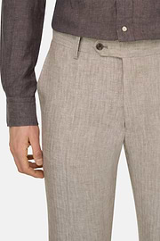 Anzug Aus Leinen, Taupe, thumb, 5