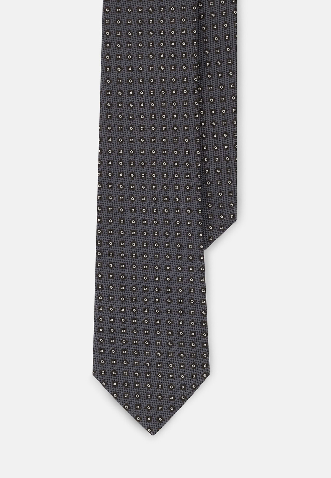 Tie Jacquard Micro Patterned Silk, Grey, hi-res, 1