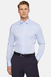 Dobby Windsor Collar Shirt Slim, Light Blue, hi-res