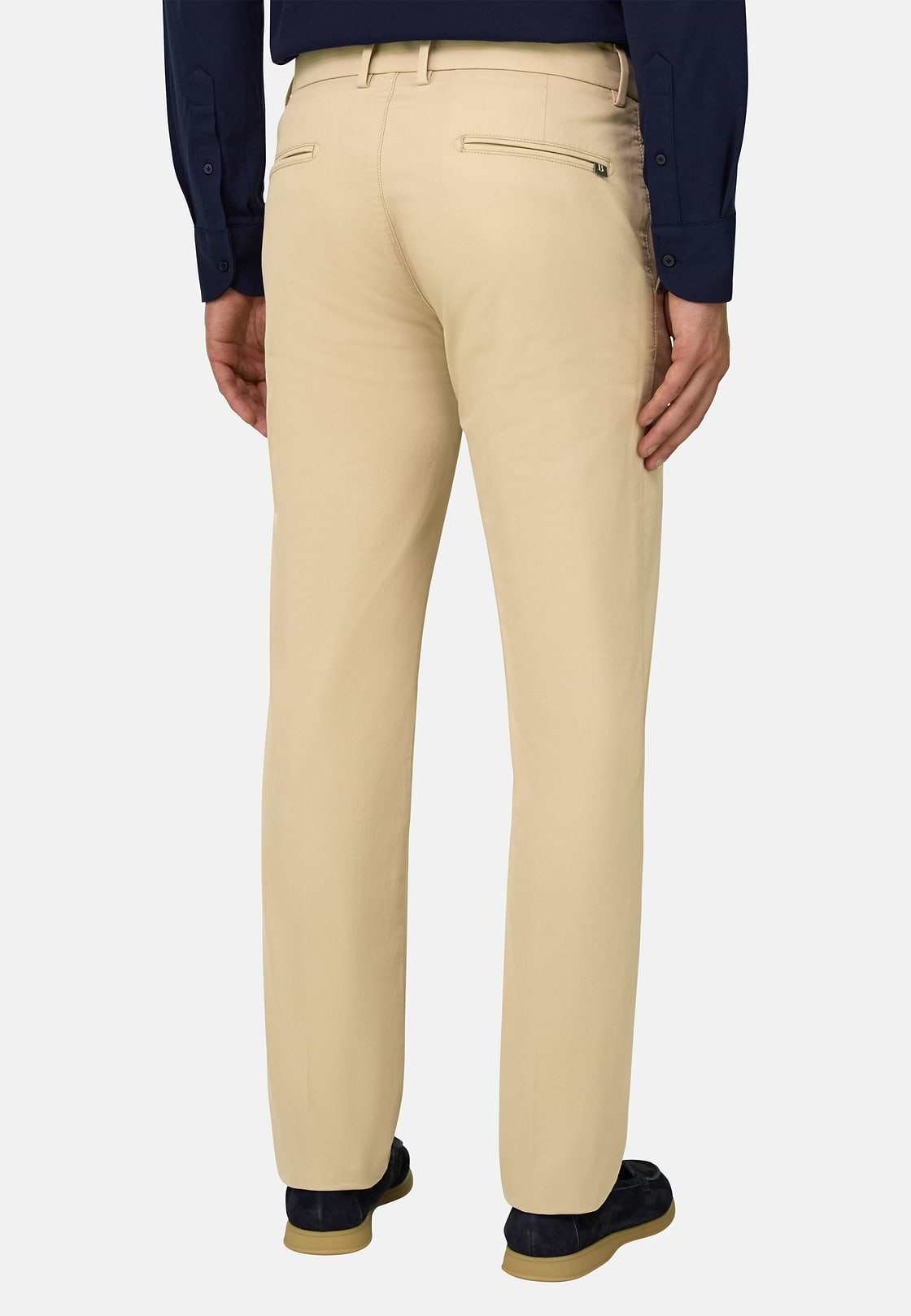 Stretch Cotton Trousers, Sand, hi-res, 4