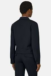Pure Wool Shirt Jacket, Navy blue, thumb, 3