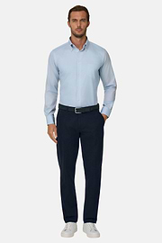 Regular Fit Pinpoint Cotton Shirt Button Down, , thumb, 2