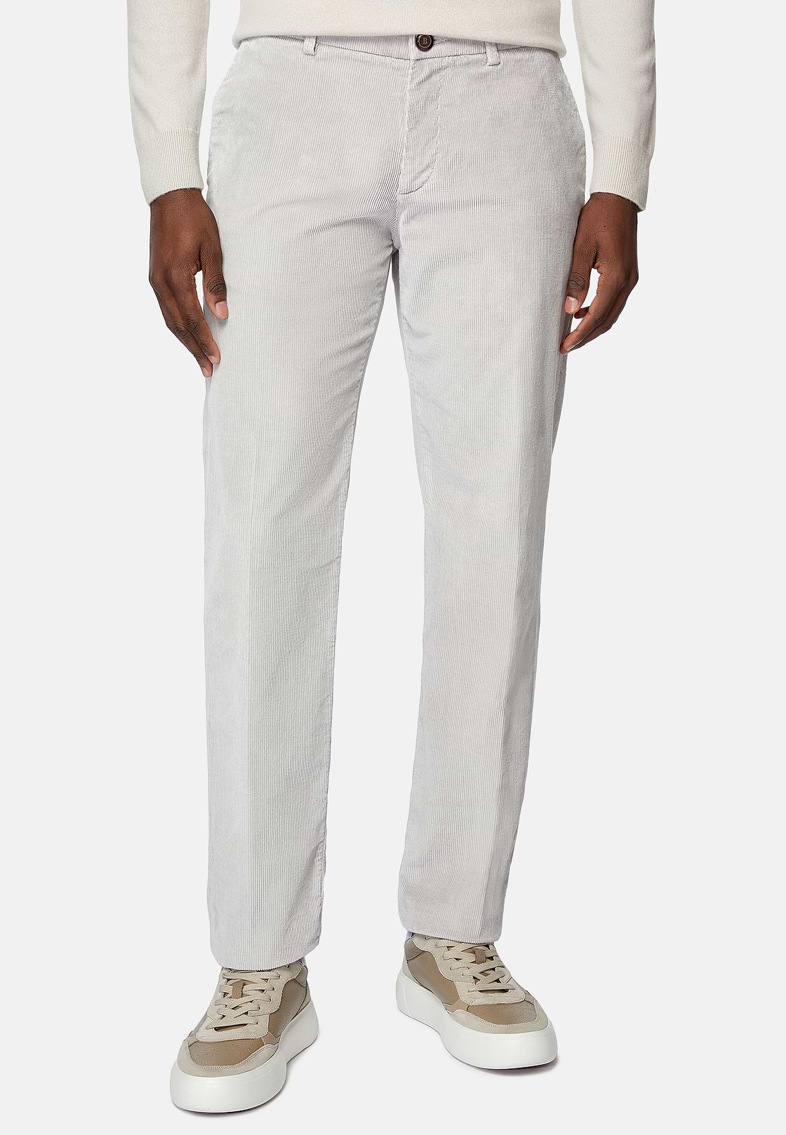 Pantalon En velours Extensible, Gris, hi-res
