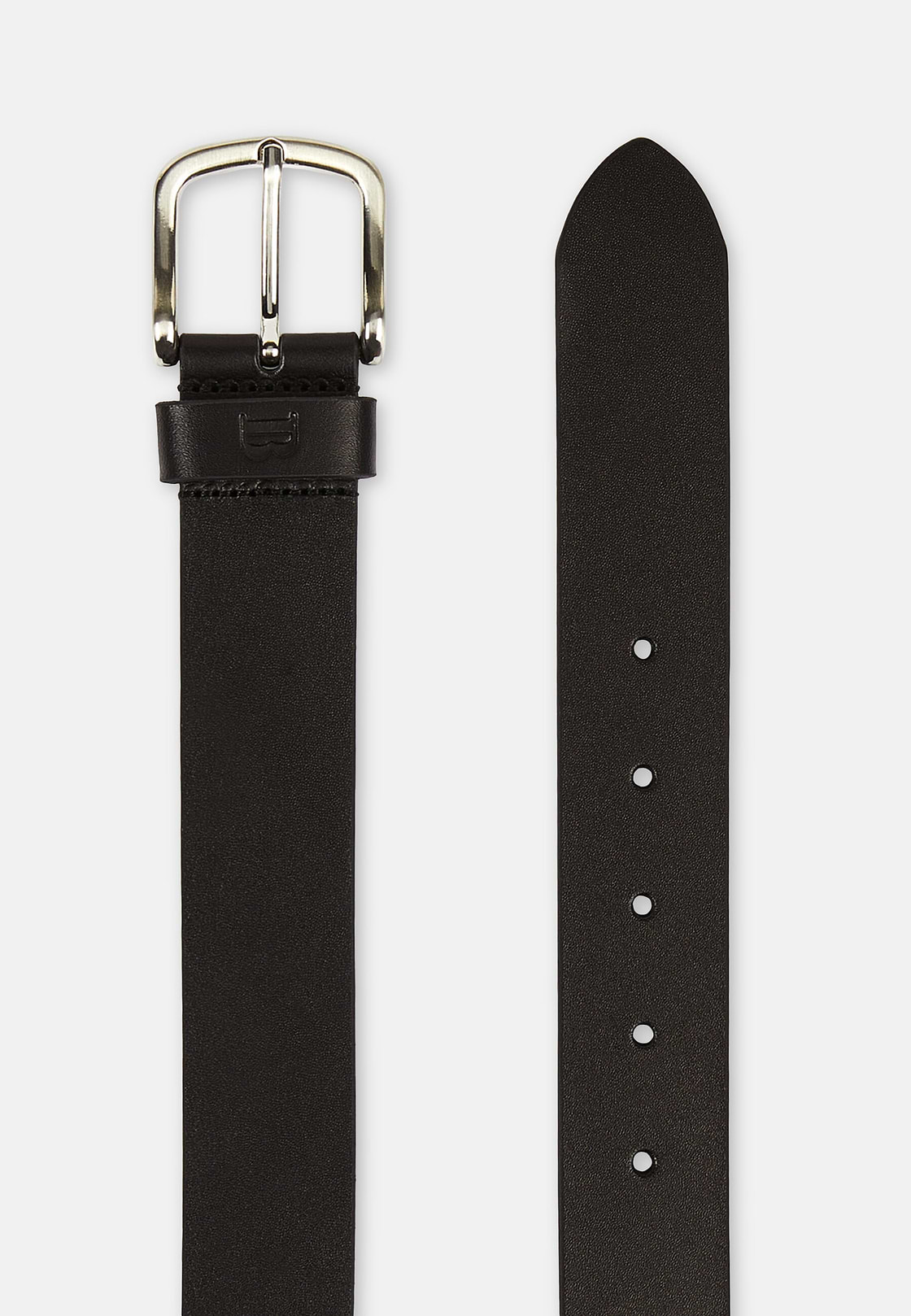 Leather Belt, Black, hi-res