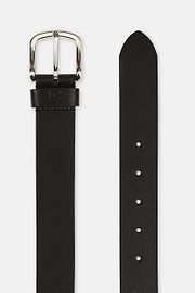 Leather Belt, Black, hi-res
