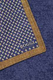 Pocket Square Double Micro Patterned Print Silk, Navy blue, thumb, 3